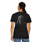 Hooded Knight Graphic T-Shirt — Dark Medieval Mask Design